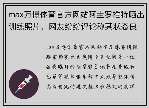 max万博体育官方网站阿圭罗推特晒出训练照片，网友纷纷评论称其状态良好 - 副本